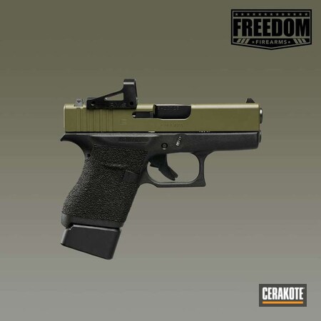 Powder Coating: Glock 43,Slide,Glock,Gun Coatings,S.H.O.T,Pistol,Noveske Bazooka Green H-189