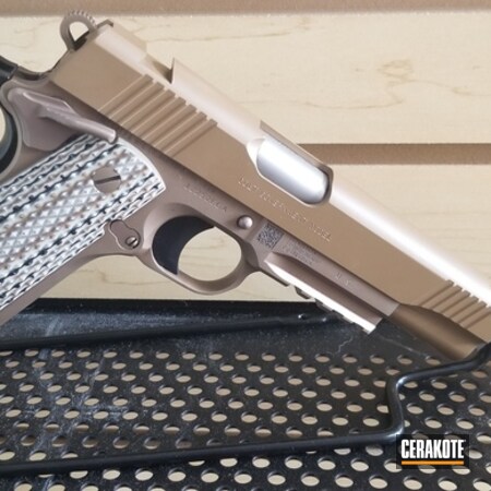 Powder Coating: BARRETT® BROWN H-269,USMC,Gun Coatings,1911,S.H.O.T,Pistol,Refinished,Before and After,Colt