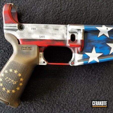 Powder Coating: Bright White H-140,Distressed,Gun Coatings,NRA Blue H-171,S.H.O.T,USA,USMC Red H-167,1776,American Flag,Burnt Bronze H-148,Lower,Distressed American Flag