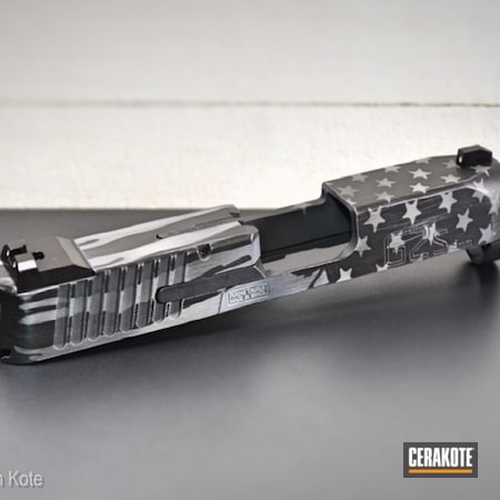 Powder Coating: Slide,Graphite Black H-146,Gun Coatings,Taurus G2,S.H.O.T,Pistol,Steel Grey H-139,American Flag,Taurus,Distressed American Flag