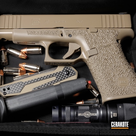 Powder Coating: Glock,Gun Coatings,Cerakote Elite Series,S.H.O.T,Pistol,Glock 48,FDE E-200