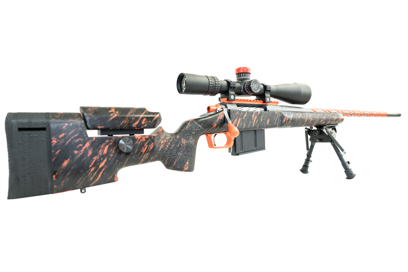 Custom Raging Hunter Cerekote Bolt Action Rifle with Cerakote H-128 Hunter Orange by PAUL | Cerakote