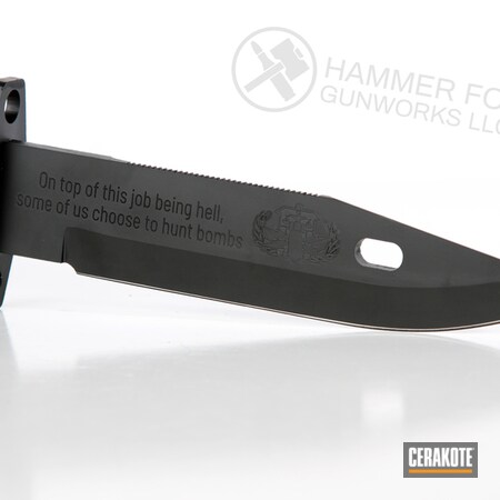 Powder Coating: Laser Engrave,Graphite Black H-146,S.H.O.T,Fixed-Blade Knife,EOD,Knife,M11,More Than Guns