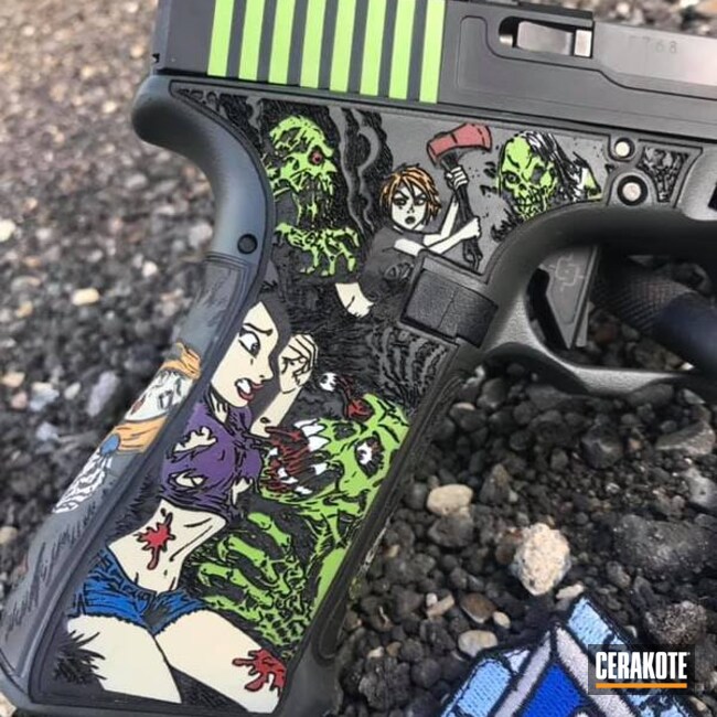 Cerakoted Zombie Themed Glock Handgun