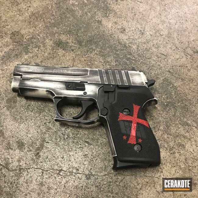 Cerakoted Sig Sauer P245 Handgun With A Cerakote H-216, H-297 And Hir-146 Finish