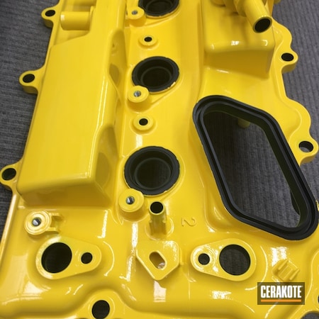 Powder Coating: Corvette Yellow H-144,Polymer Parts,HIGH GLOSS CERAMIC CLEAR MC-156,Automotive,More Than Guns,Sky Blue H-169,Engine Cover