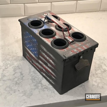 Cerakoted American Flag Ammo Can Beer Holder