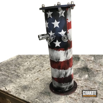 Cerakoted Beer Tower Pipe With An American Flag Finish