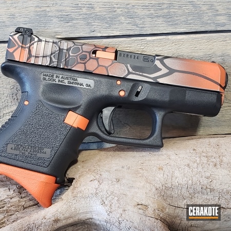 Powder Coating: Hunter Orange H-128,Graphite Black H-146,Bright Nickel H-157,Glock,Gun Coatings,S.H.O.T,Pistol,Kryptek