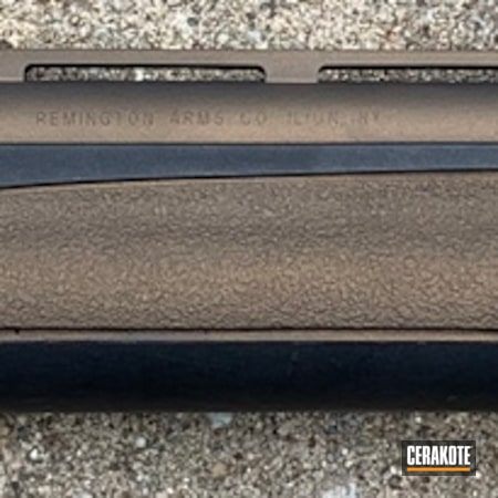 Powder Coating: Midnight Bronze H-294,Gun Coatings,Shotgun,BLACKOUT E-100,Remington 11-87,S.H.O.T,Remington,Semi-Auto Shotgun