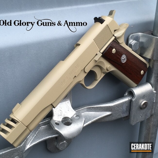 Cerakoted Colt 1911 And Compensator Cerakoted With H-247 Desert Sage