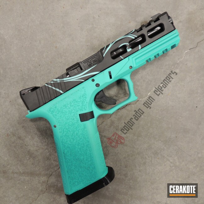 Cerakoted Polymer80 Handgun With Custom Cerakote Swirl Finish
