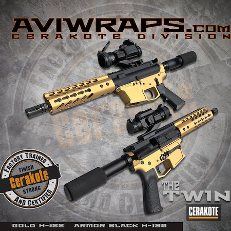 Powder Coating: Gun Coatings,Two Tone,S.H.O.T,Cerakote,AR9,Gold H-122,Armor Black H-190,AR Pistol,Tactical Rifle,Guns