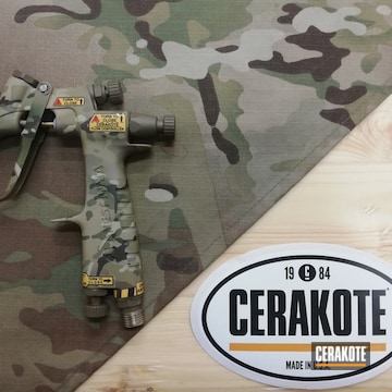 Cerakoted Iwata Lph80 Spray Gun With Custom Cerakote Multicam Finish