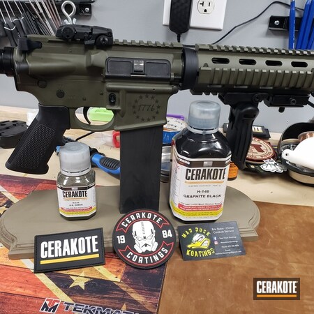 Powder Coating: Graphite Black H-146,Smith & Wesson,Mil Spec O.D. Green H-240,Gun Coatings,Two Tone,S.H.O.T,Tactical Rifle