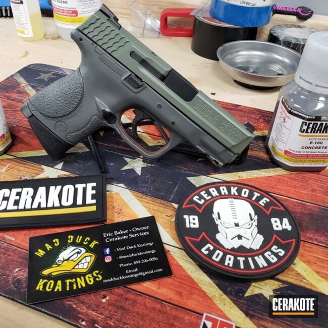 Cerakoted Two Toned Smith & Wesson Handgun In Cerakote Elite Jungle And Concrete