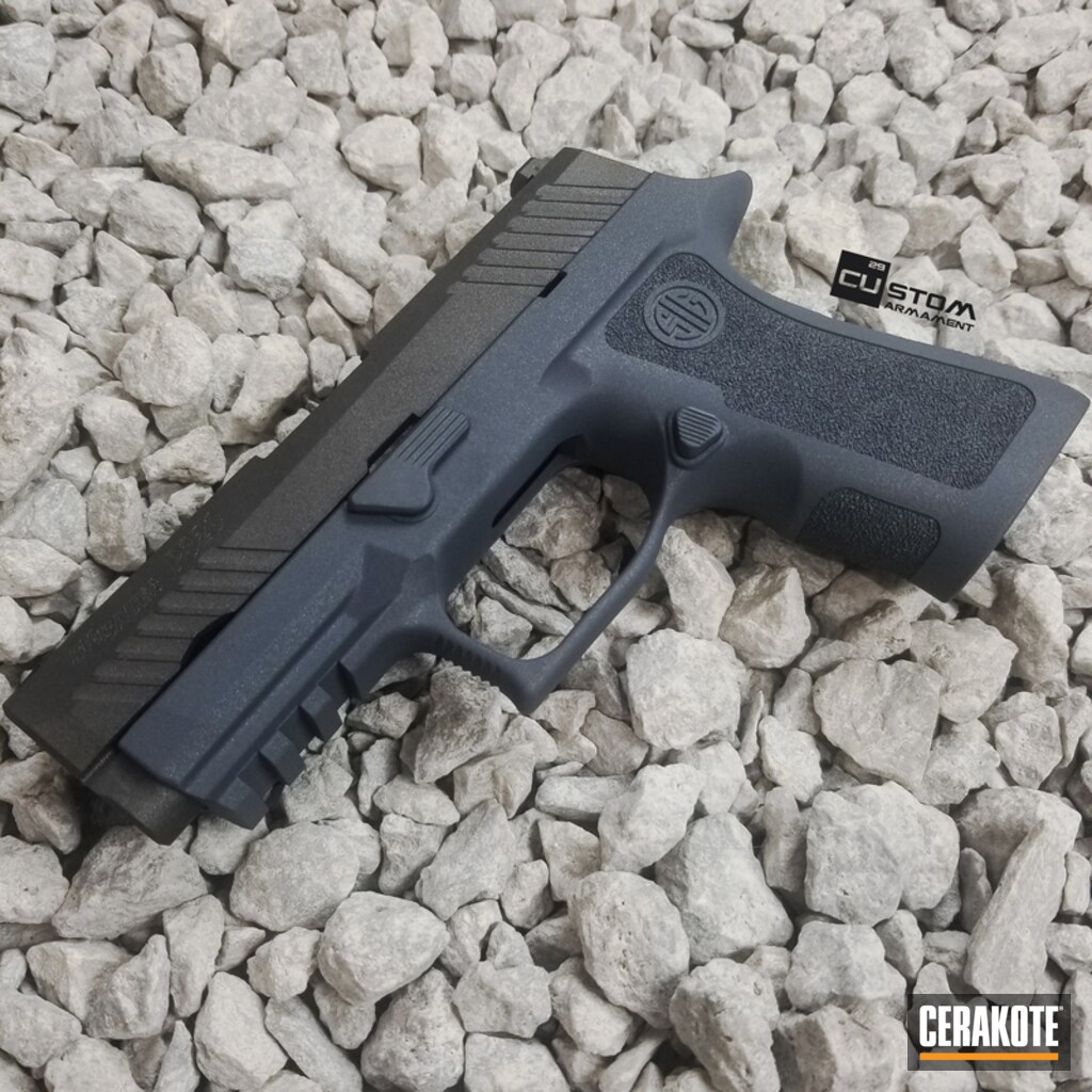 Sig Sauer P320 With Cerakote H 112 Cobalt And H 295 Cobalt Kinetics Slate By Glen Cerakote