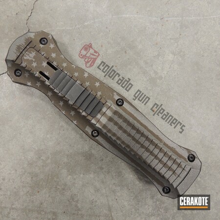 Powder Coating: Midnight Bronze H-294,OTF Knife,S.H.O.T,Knife,American Flag,Benchmade,Tungsten H-237,More Than Guns