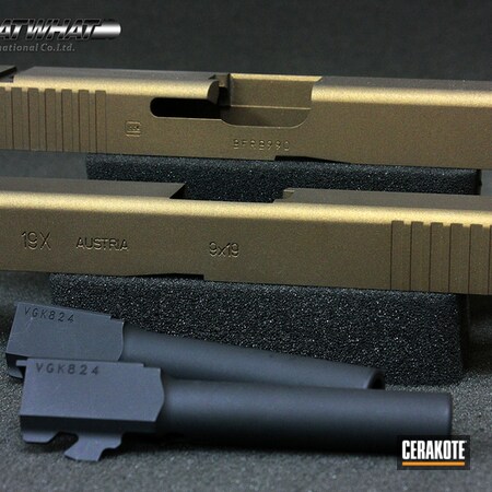 Powder Coating: Slide,Glock,Gun Coatings,S.H.O.T,Armor Black H-190,Burnt Bronze H-148,Gun Parts