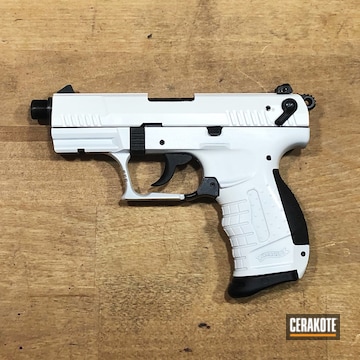 Cerakoted Two Toned Walther P22 Handgun With Cerakote H-297 And H-301