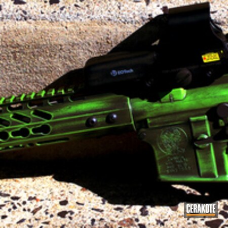 Powder Coating: Graphite Black H-146,Distressed,Gun Coatings,EOTech,Zombie Green H-168,S.H.O.T,Cerakote,Spike's Tactical,Splatter,Tactical Rifle,Custom