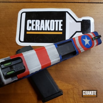 Cerakoted Glock 23 With A Captain America Cerakote Finish