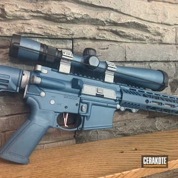Cerakoted Two Toned Ar-15 In Cerakote Blue Titanium And H-150 Savage Stainless