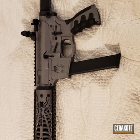 Powder Coating: Graphite Black H-146,Gun Coatings,Two Tone,S.H.O.T,Spike's Tactical,Tactical Rifle,Titanium H-170