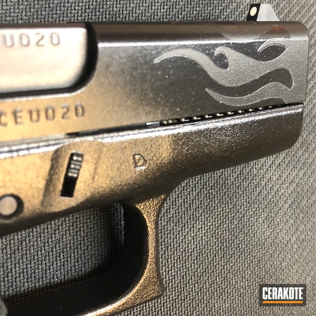 Cerakoted Glock 42 Handgun Cerakote Flames And Two-color Fade
