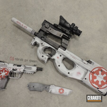 Powder Coating: Hidden White H-242,Matching Set,Graphite Black H-146,Distressed,Suppressor,S.H.O.T,FN P90,FN57,Knife,FIREHOUSE RED H-216,Star Wars