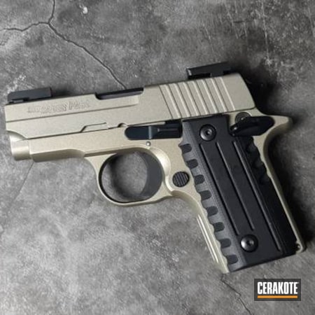 Powder Coating: Gun Coatings,Two Tone,S.H.O.T,Sig Sauer,Pistol,Midnight Blue H-238,Stainless H-152,Sig Sauer P238