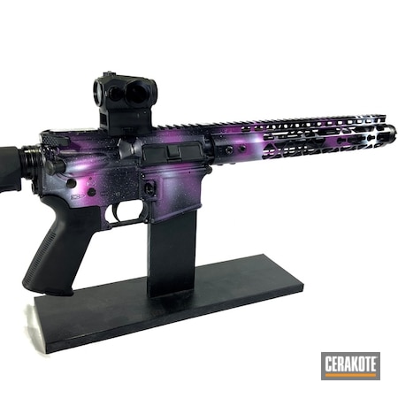 Powder Coating: Bright White H-140,Out of this World,Wild Purple H-197,S.H.O.T,HIGH GLOSS ARMOR CLEAR H-300,Galaxy,Graphite Black H-146,Gun Coatings,Galactic Empire,Spikes Receiver,M16,Tactical Rifle,Full Auto,Galaxy Camo