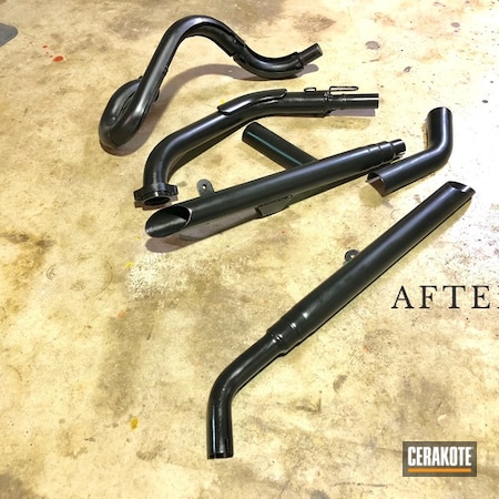 Powder Coating: Motorcycles,High Temperature Coating,Refinished,Automotive,Harley Davidson,Exhaust,Motorcycle Parts,ARCTIC BLACK (OVEN CURE) P-202