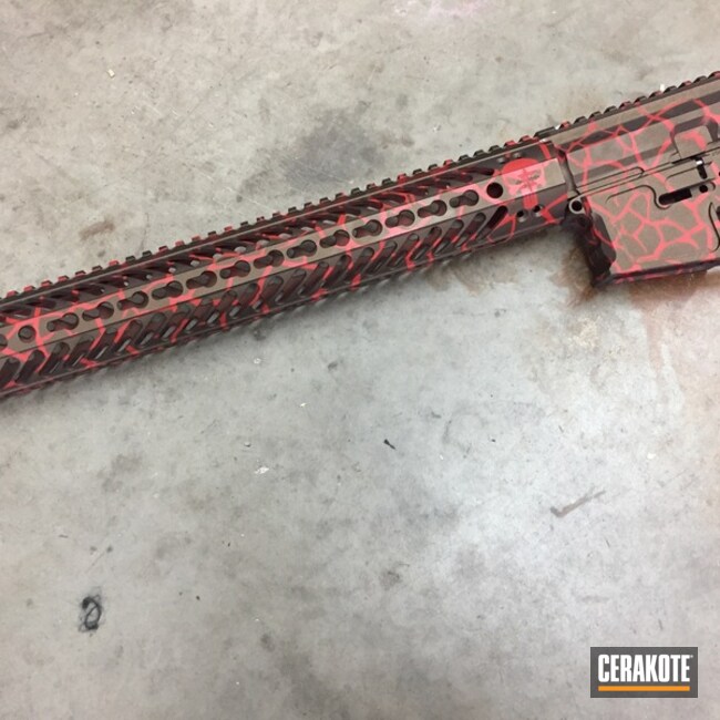 Cerakoted Upper / Lower / Handguard With A Cerakote Cracked Earth Finish
