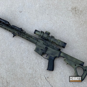 Cerakoted Cerakote Rattle Can Net Camo Effect On This Ar-15 Rifle