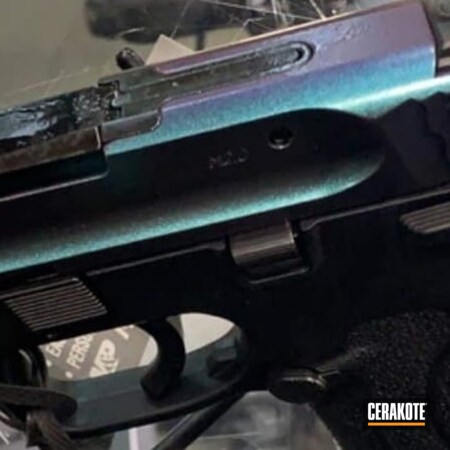 Powder Coating: Graphite Black H-146,Smith & Wesson,Razorback,Gun Coatings,GunCandy,S.H.O.T,Pistol,.380,MATTE CERAMIC CLEAR MC-157,380EZ