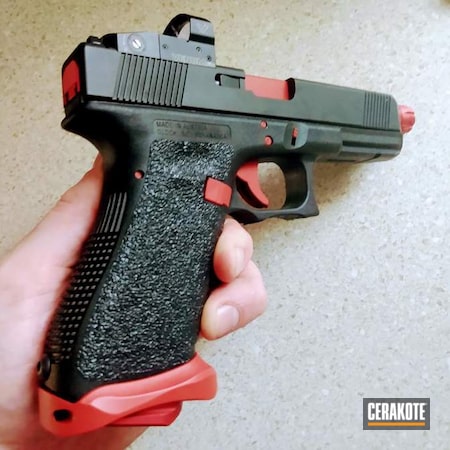 Powder Coating: Glock,Gun Coatings,Two Tone,S.H.O.T,Pistol,FIREHOUSE RED H-216,Accent Color