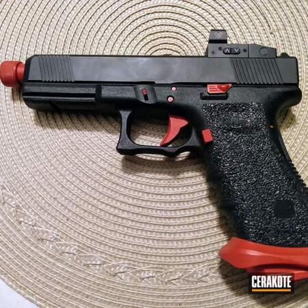 Powder Coating: Glock,Gun Coatings,Two Tone,S.H.O.T,Pistol,FIREHOUSE RED H-216,Accent Color