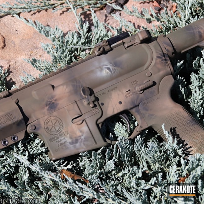 Cerakoted Sionics Ar-15 Sbr Rifle With A Custom Camo Finish