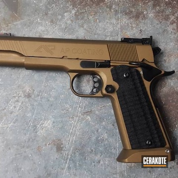Cerakoted Two Toned Handgun With Cerakote H-148 And H-238
