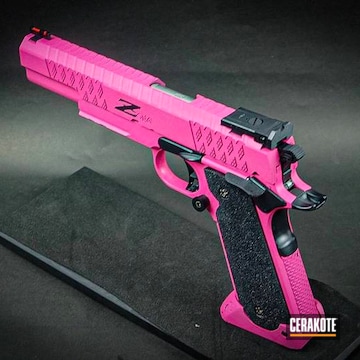 Cerakoted Two Toned Handgun With Cerakote Sig Pink And Midnight Blue