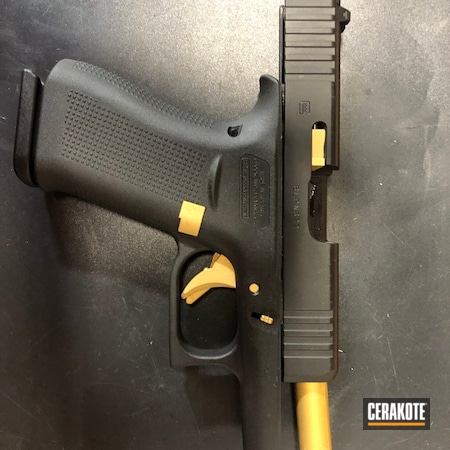 Powder Coating: Glock,Gun Coatings,Two Tone,CCW,S.H.O.T,Gold H-122,Armor Black H-190,Glock 43X