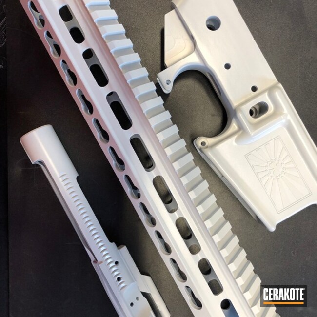 Cerakoted Gun Parts In A Two Toned Pink And White Cerakote Finish