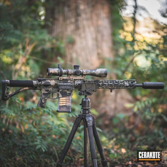 Custom Cerakote MultiCam Finish on this AR-10 Rifle by Web User | Cerakote