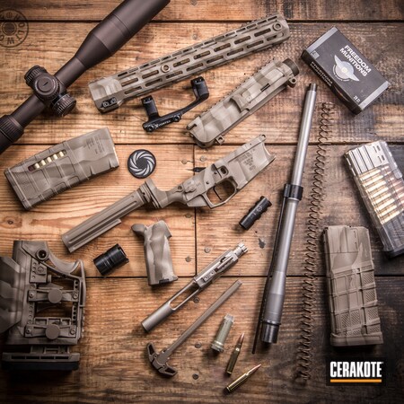 Powder Coating: Gun Coatings,S.H.O.T,DESERT SAND H-199,GLOCK® FDE H-261,Tactical Rifle,AR-15,Cross Machine Tool,Patriot Brown H-226,Stripe Camo