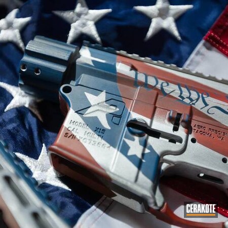 Powder Coating: Gun Coatings,S.H.O.T,Shimmer Aluminum H-158,American Flag,FIREHOUSE RED H-216,Ridgeway Blue H-220,Gun Parts,Upper / Lower / Handguard