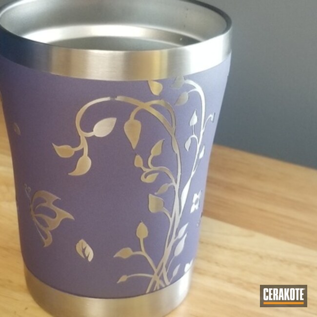 Cerakoted Tumbler Cup With Cerakote H-314 Crushed Orchid