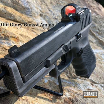 Cerakoted Glock 19 Handgun With A Ghosted American Flag Cerakote Finish
