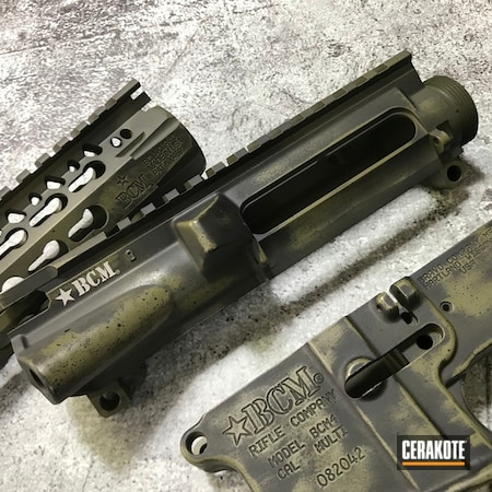 Powder Coating: Graphite Black H-146,Distressed,Gun Coatings,S.H.O.T,Noveske Bazooka Green H-189,BCM,Gun Parts,Upper / Lower / Handguard