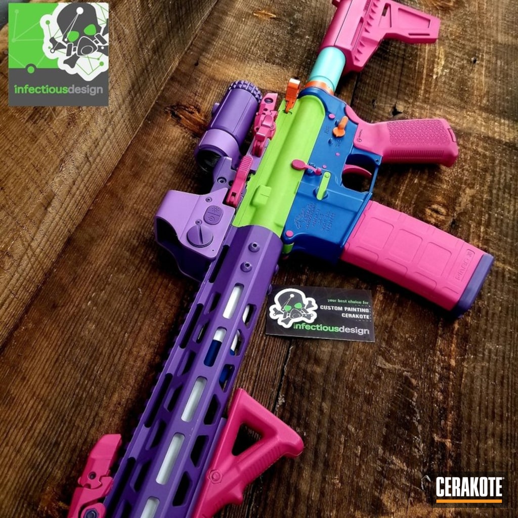 Ar 15 With A Uniqorn Multi Color Cerakote Finish By Matt Cerakote
